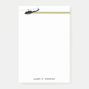 UH-1 Huey Helicopter Stripe Anpassa Anteckningsblo Post-it Block