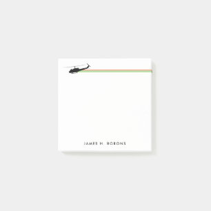 UH-1 Huey Helicopter Stripe Anpassa Anteckningsblo Post-it Block