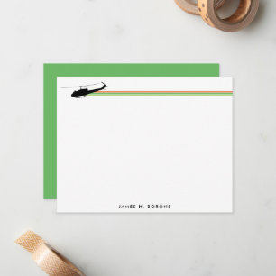 UH-1 Huey Helicopter Stripe Personal Stationery Anteckningskort