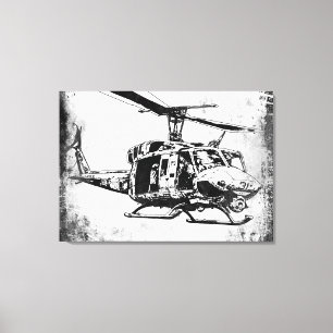 UH-1N kopplar samman Huey Canvastryck