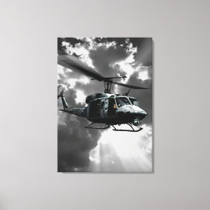 UH-1N kopplar samman Huey Canvastryck