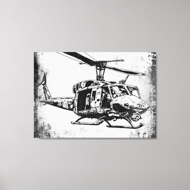 UH-1N Twin Huey Canvastryck (Framsida)