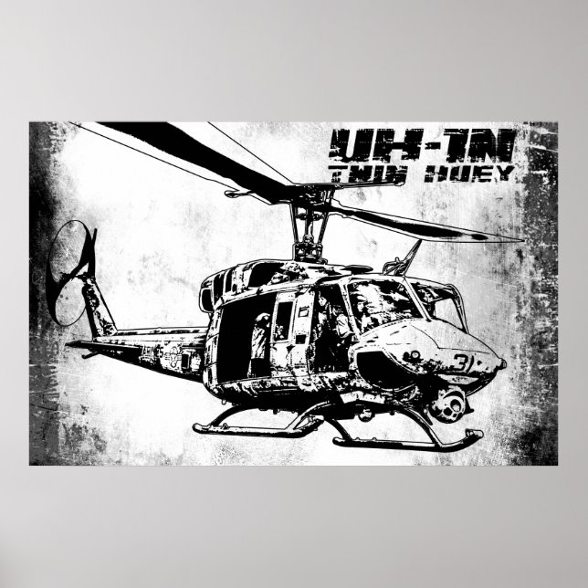UH-1N Twin Huey Poster (Framsidan)