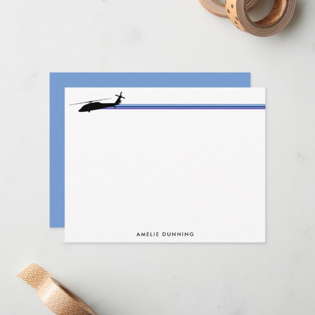 UH-60 BlackHawk Helicopter Stripe Anteckningskort (Fram/Back In Situ)
