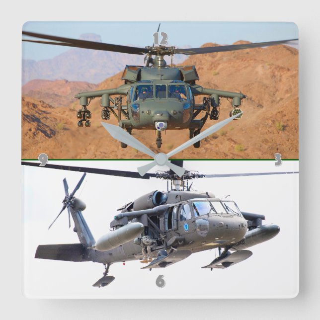 UH-60M SVART HAWK FYRKANTIG KLOCKA (Framsida)