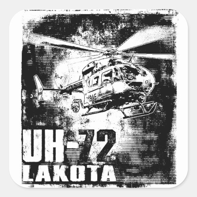 UH-72 Lakota Fyrkantigt Klistermärke (Framsida)