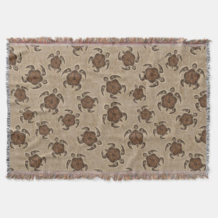 Uhane Honu Hibiscus Batik Hawaiian Turtle Filt