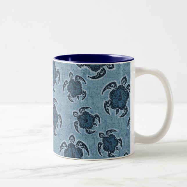 Uhane Honu Hibiscus Batik Hawaiian Turtle Två-Tonad Mugg (Höger)