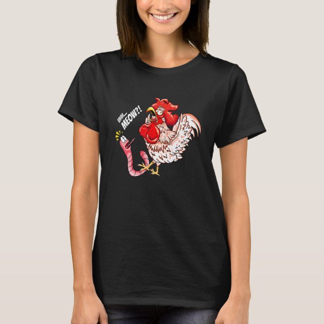 Uhh Meow Mask Chicken Cat som säckar T Shirt (Framsida)