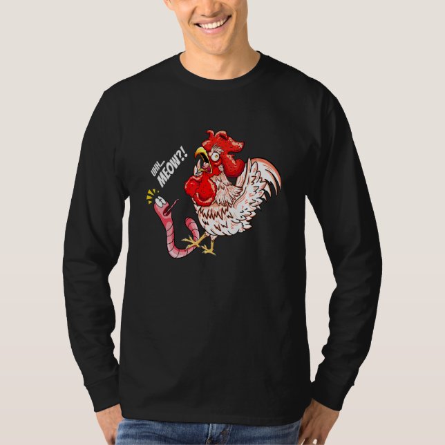 Uhh Meow Mask Chicken Cat som säckar T Shirt (Framsida)