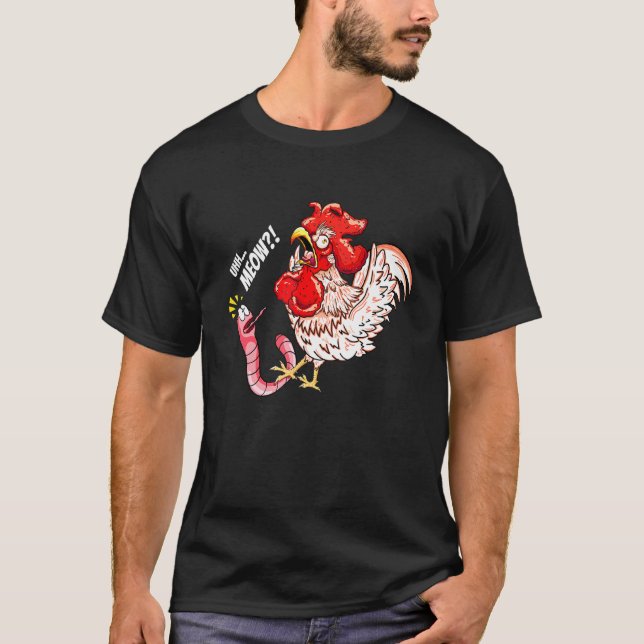 Uhh Meow Worm Kyckling Katt som säger T Shirt (Framsida)