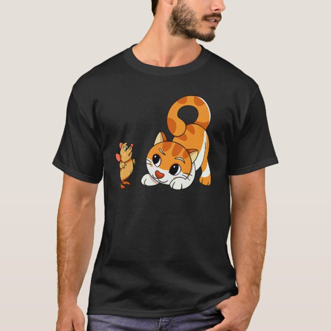 Uhh   Woof  Katt Och Mus  Hund  2 T Shirt (Framsida)
