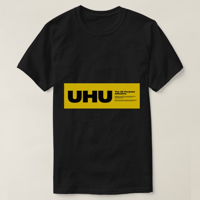 UHU med all målmedveten vidhäftande inspirerad bäs T Shirt (Design framsida)