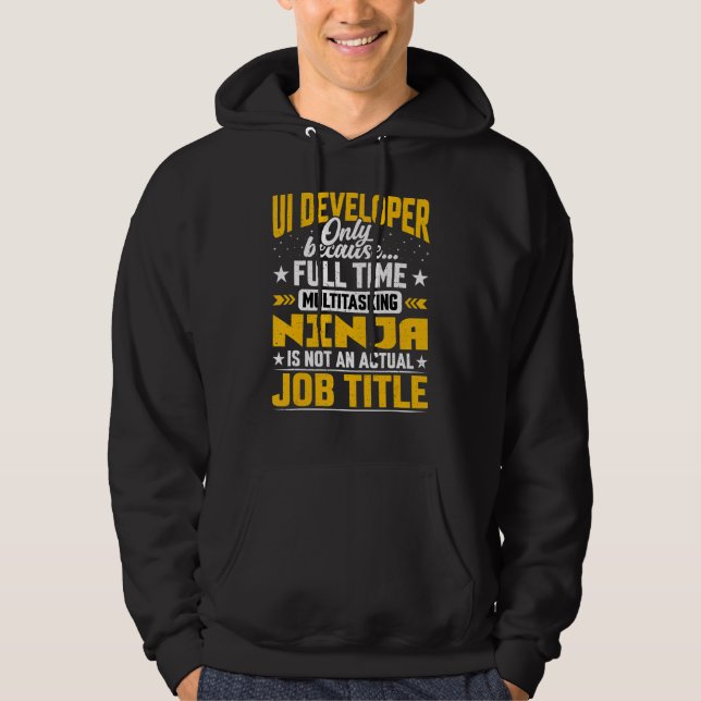 Ui Developer Job Title User Interface Programmer Hoodie (Framsida)
