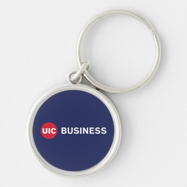 UIC Business Keychain Rund Silverfärgad Nyckelring (Framsidan)