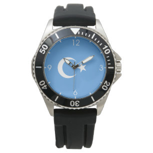 Uigarur-Flagga i Öster Turkistan (Uigurstan) Armbandsur