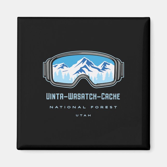 Uinta-wasatch-cache National Forest Utah Snö Skido Magnet (Framsidan)