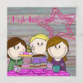 Uitnodiging - High Tea - Party Girls Inbjudningar