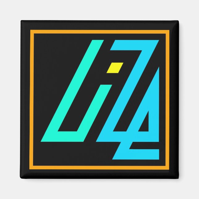 UIZE Magnet (orange i svart gräns) (Framsidan)