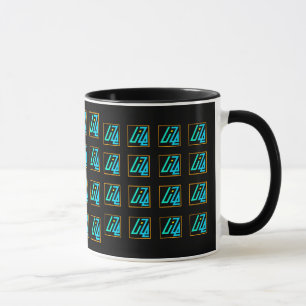 UIZE-mugg (belagd med tegel matris på svart) Mugg