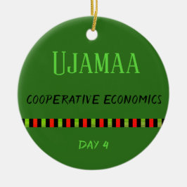 Ujamaa - Kwanzaa Dag 4 Grönt Julgransprydnad Keramik