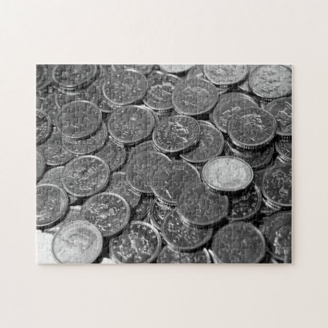 UK 5-pence biet mynt Jigszle Puzzle Pussel (Horisontell)