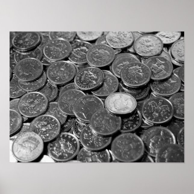 UK 5-pence mynt Affisch (Framsidan)
