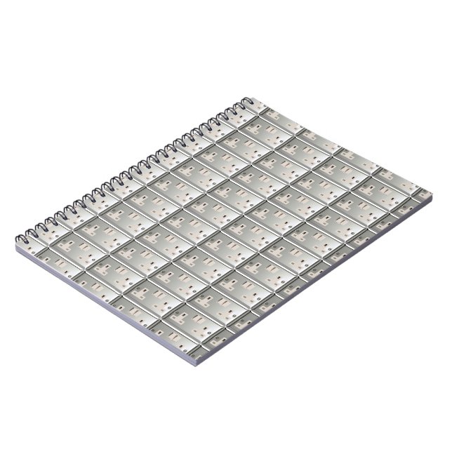 UK AC BS 1363 Plug Socket [brittisk standard] Anteckningsbok Med Spiral (Vänstra Sidan)