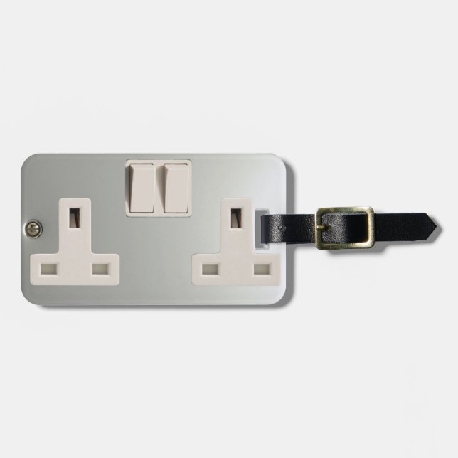 UK AC BS 1363 Plug Socket [brittisk standard] Bagagebricka (Horisontell Framsida)
