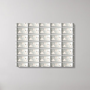 UK AC BS 1363 Plug Socket [brittisk standard] Canvastryck