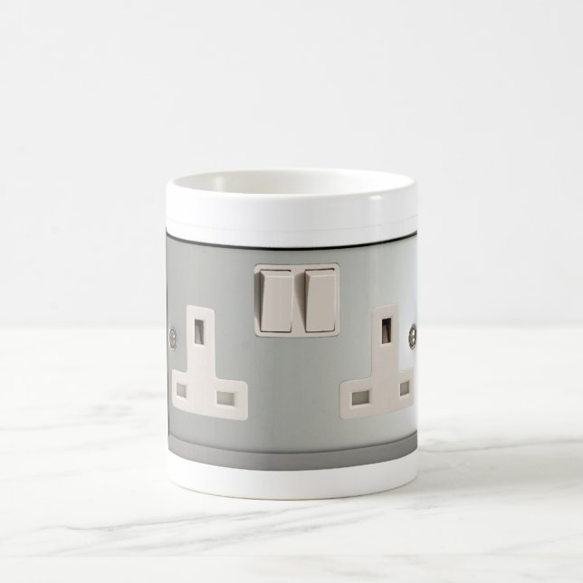 UK AC BS 1363 Plug Socket [brittisk standard] Kaffemugg (Center)