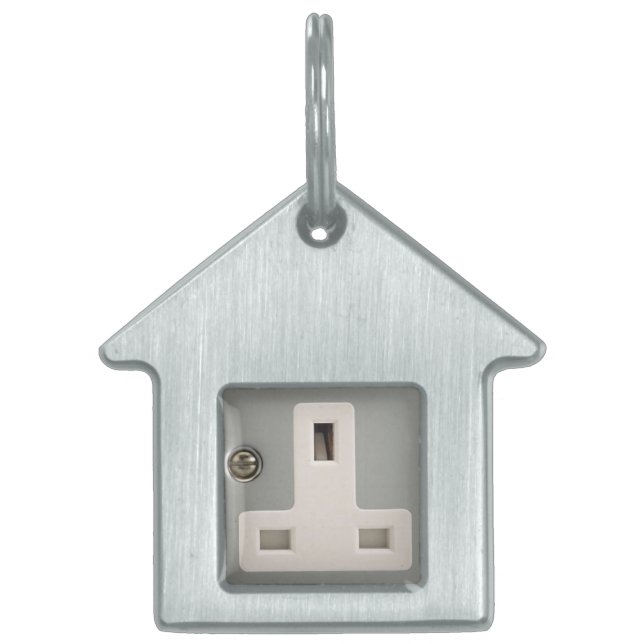 UK AC BS 1363 Plug Socket [brittisk standard] Namnbricka Husdjur (Framsidan)