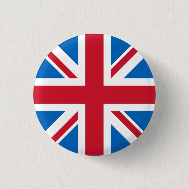UK Badge - Union Jack med Scottish Blue Knapp (Framsida)