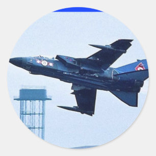 Uk-blåttjet Runt Klistermärke