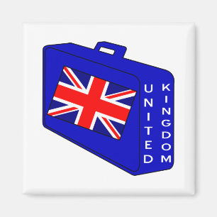 UK Blue Luggage Magnet