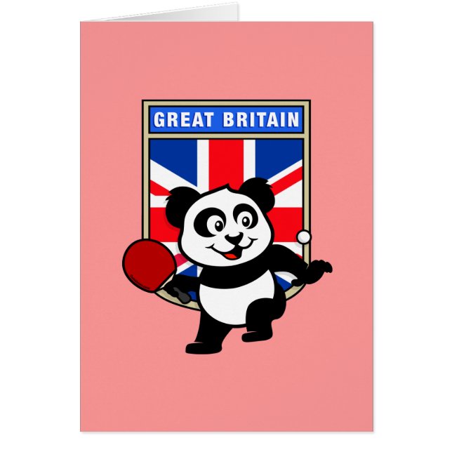 UK Bord Tennis Panda Hälsningskort (Framsidan)
