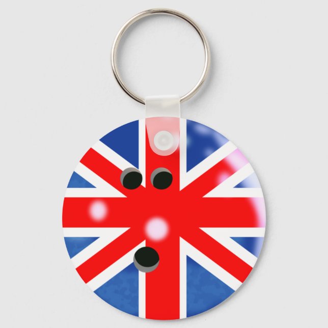 UK Bowling Ball Keychain Nyckelring (Framsida)