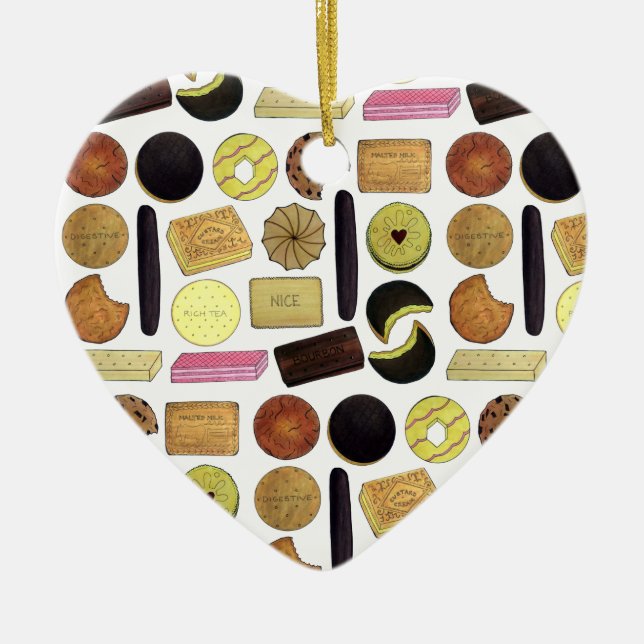 UK British Biscuits Shortword Rik Tea Digestives Julgransprydnad Keramik (Framsidan)