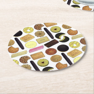 UK British Biscuits Shortword Rik Tea Digestives Underlägg Papper Rund