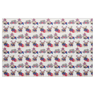 UK British Pug Fabric Tyg