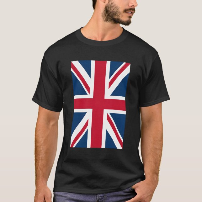 Uk British Union Jack Flagga T Shirt (Framsida)