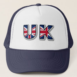 UK British Union Jack Navy Blue Trucker Hat Keps