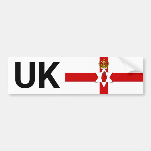 UK Car Sticker och North Ireland reser utomlands Bildekal (Framsidan)