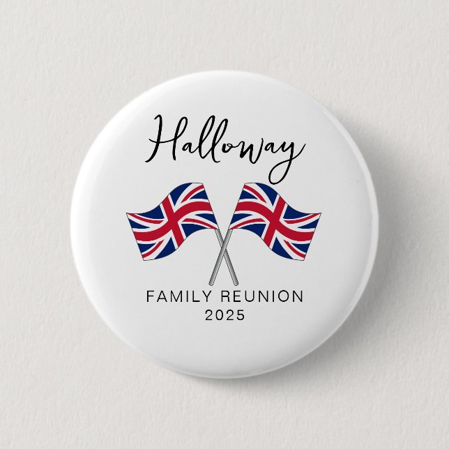 UK England Flagga Family Reunion Knapp (Framsida)