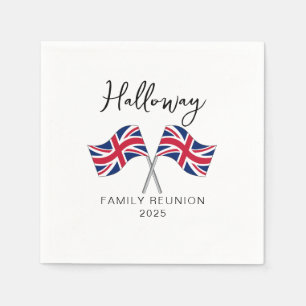 UK England Flagga Family Reunion Pappersservett