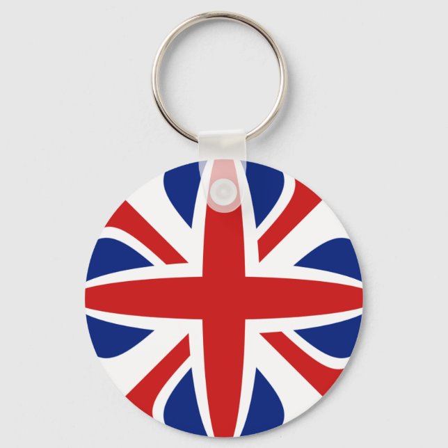 UK Fisheye Flagga Keychain Nyckelring (Framsida)