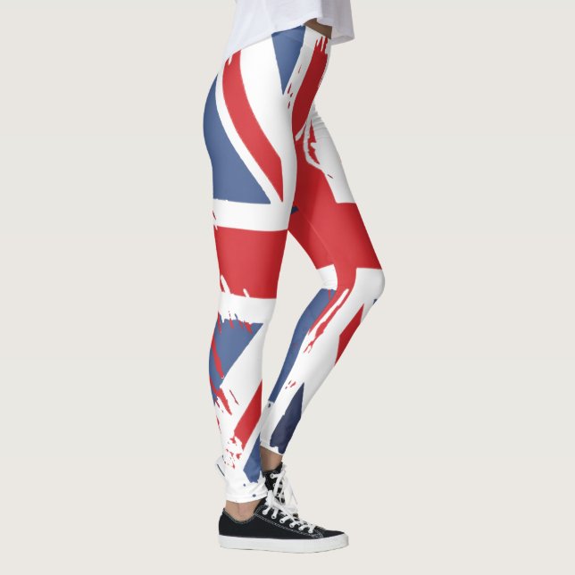 UK Flag Byxor - Distressed Union Jack Present (Höger)