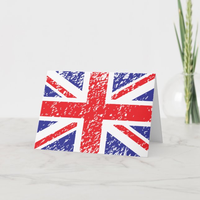 UK Flag Glad Jul Kort / Lägg Till Din Text (Framsida)