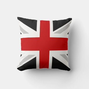 Uk flagga dekorativ kudde svart röd