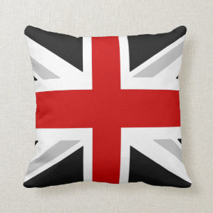 Uk flagga dekorativ kudde svart röd